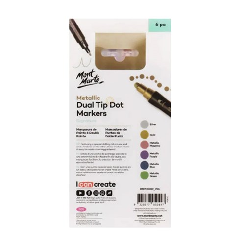 MONT MARTE METALLIC DOT MARKER Dual Tip 6pc(1)